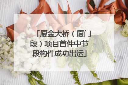 厦金大桥（厦门段）项目首件中节段构件成功出运