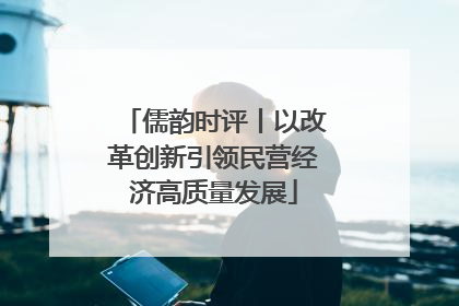 儒韵时评丨以改革创新引领民营经济高质量发展