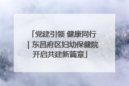 党建引领 健康同行｜东昌府区妇幼保健院开启共建新篇章