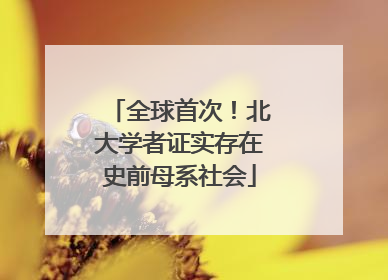 全球首次！北大学者证实存在史前母系社会
