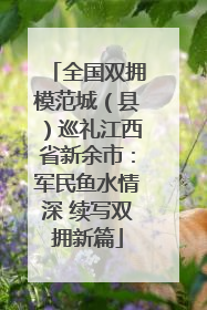 全国双拥模范城（县）巡礼江西省新余市：军民鱼水情深 续写双拥新篇