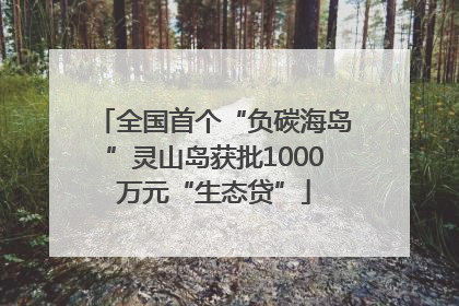 全国首个“负碳海岛”灵山岛获批1000万元“生态贷”