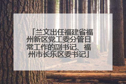 兰文出任福建省福州新区党工委分管日常工作的副书记、福州市长乐区委书记