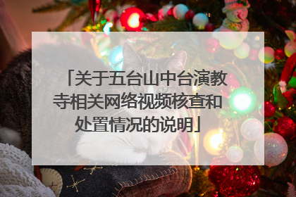 关于五台山中台演教寺相关网络视频核查和处置情况的说明