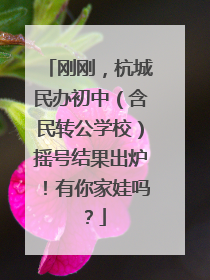刚刚，杭城民办初中（含民转公学校）摇号结果出炉！有你家娃吗？
