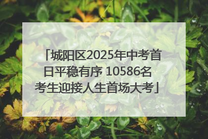 城阳区2025年中考首日平稳有序 10586名考生迎接人生首场大考