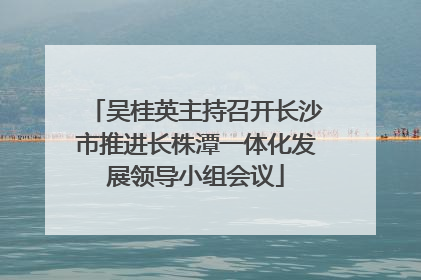 吴桂英主持召开长沙市推进长株潭一体化发展领导小组会议