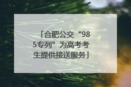 合肥公交“985专列”为高考考生提供接送服务