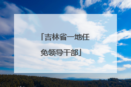 吉林省一地任免领导干部