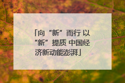 向“新”而行 以“新”提质 中国经济新动能澎湃