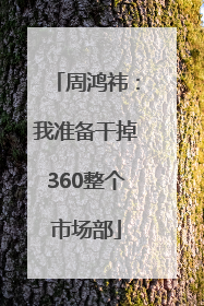 周鸿祎：我准备干掉360整个市场部