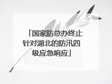 国家防总办终止针对湖北的防汛四级应急响应