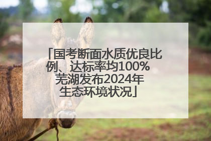 国考断面水质优良比例、达标率均100% 芜湖发布2024年生态环境状况