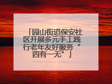 园山街道保安社区开展多元手工践行老年友好服务“四有一无”