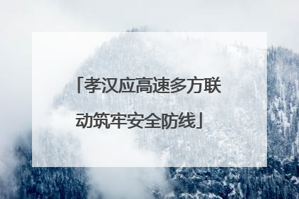孝汉应高速多方联动筑牢安全防线