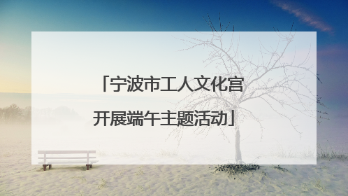 宁波市工人文化宫开展端午主题活动