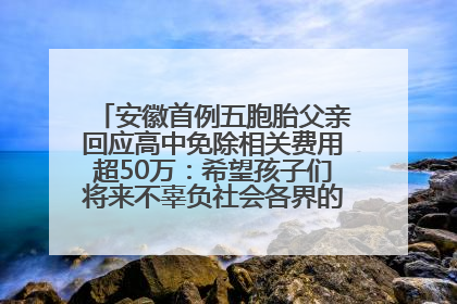 安徽首例五胞胎父亲回应高中免除相关费用超50万：希望孩子们将来不辜负社会各界的帮助与支持