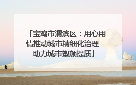 宝鸡市渭滨区：用心用情推动城市精细化治理 助力城市塑颜提质