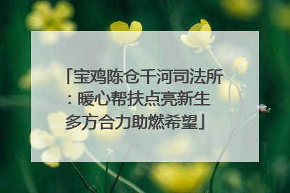 宝鸡陈仓千河司法所：暖心帮扶点亮新生 多方合力助燃希望