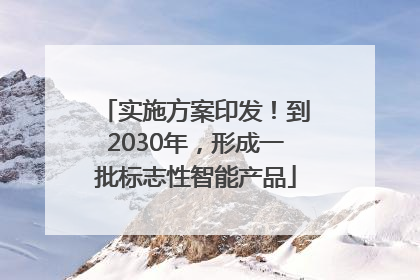 实施方案印发！到2030年，形成一批标志性智能产品