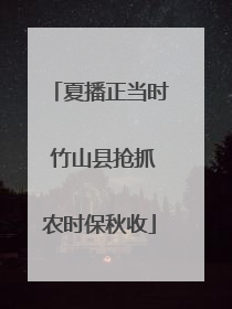 夏播正当时 竹山县抢抓农时保秋收
