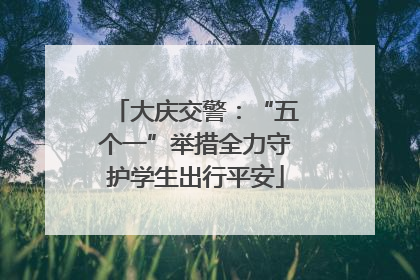 大庆交警：“五个一”举措全力守护学生出行平安