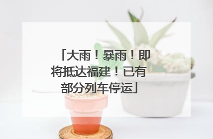 大雨！暴雨！即将抵达福建！已有部分列车停运