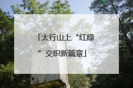 太行山上“红绿”交织新篇章