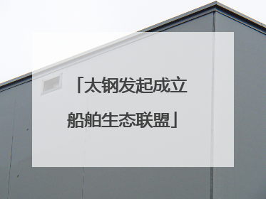 太钢发起成立船舶生态联盟