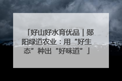 好山好水育优品｜郧阳绿道农业：用“好生态”种出“好味道”