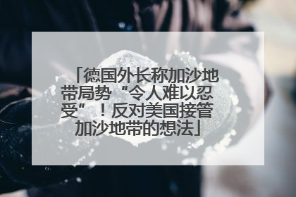 德国外长称加沙地带局势“令人难以忍受”！反对美国接管加沙地带的想法