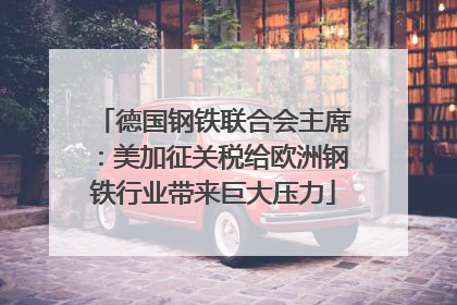 德国钢铁联合会主席：美加征关税给欧洲钢铁行业带来巨大压力