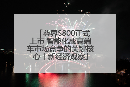 尊界S800正式上市 智能化成高端车市场竞争的关键核心丨新经济观察