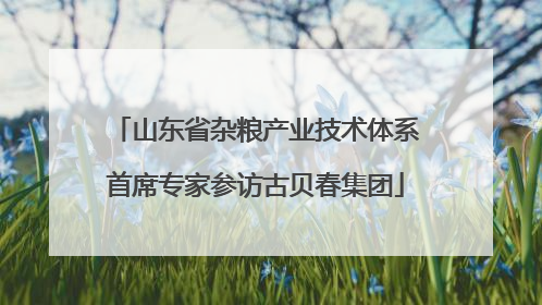 山东省杂粮产业技术体系首席专家参访古贝春集团