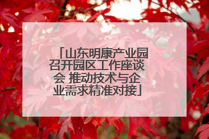 山东明康产业园召开园区工作座谈会 推动技术与企业需求精准对接