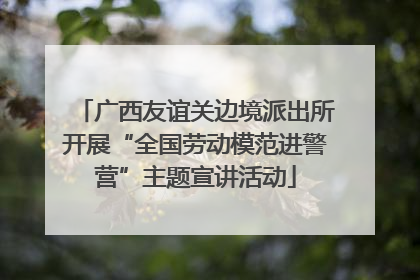 广西友谊关边境派出所开展“全国劳动模范进警营”主题宣讲活动