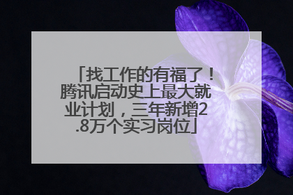 找工作的有福了！腾讯启动史上最大就业计划，三年新增2.8万个实习岗位