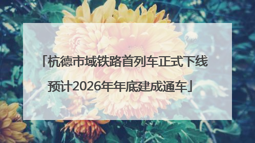 杭德市域铁路首列车正式下线 预计2026年年底建成通车
