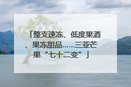 整支速冻、低度果酒、果冻甜品……三亚芒果“七十二变”