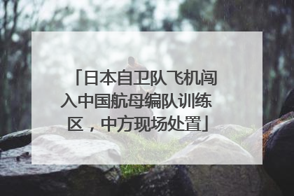 日本自卫队飞机闯入中国航母编队训练区，中方现场处置