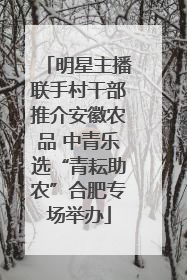 明星主播联手村干部推介安徽农品 中青乐选“青耘助农”合肥专场举办