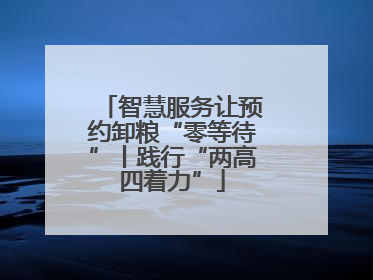 智慧服务让预约卸粮“零等待”丨践行“两高四着力”