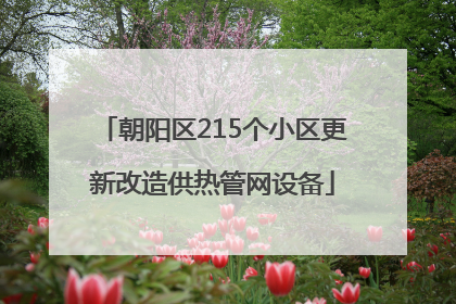 朝阳区215个小区更新改造供热管网设备