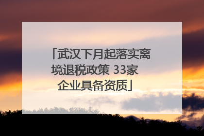 武汉下月起落实离境退税政策 33家企业具备资质