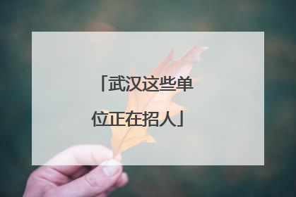 武汉这些单位正在招人