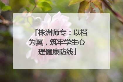 株洲师专：以档为翼，筑牢学生心理健康防线