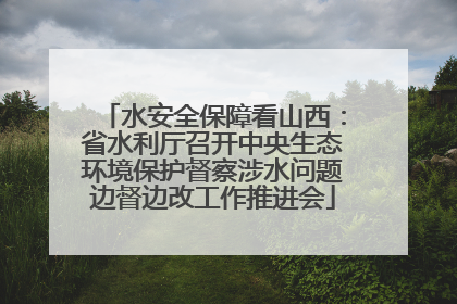 水安全保障看山西：省水利厅召开中央生态环境保护督察涉水问题边督边改工作推进会