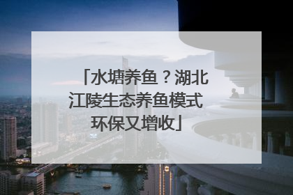 水塘养鱼？湖北江陵生态养鱼模式环保又增收