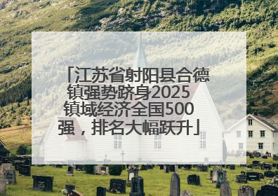 江苏省射阳县合德镇强势跻身2025镇域经济全国500强，排名大幅跃升