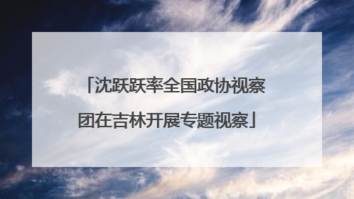 沈跃跃率全国政协视察团在吉林开展专题视察